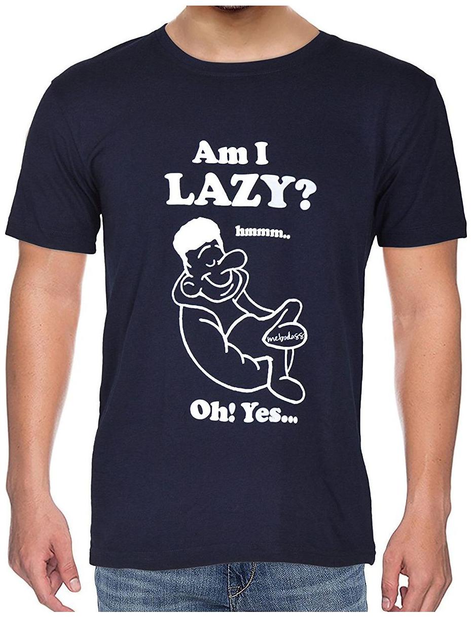 

Am I lazy Navy Blue Half Sleeve Tshirt