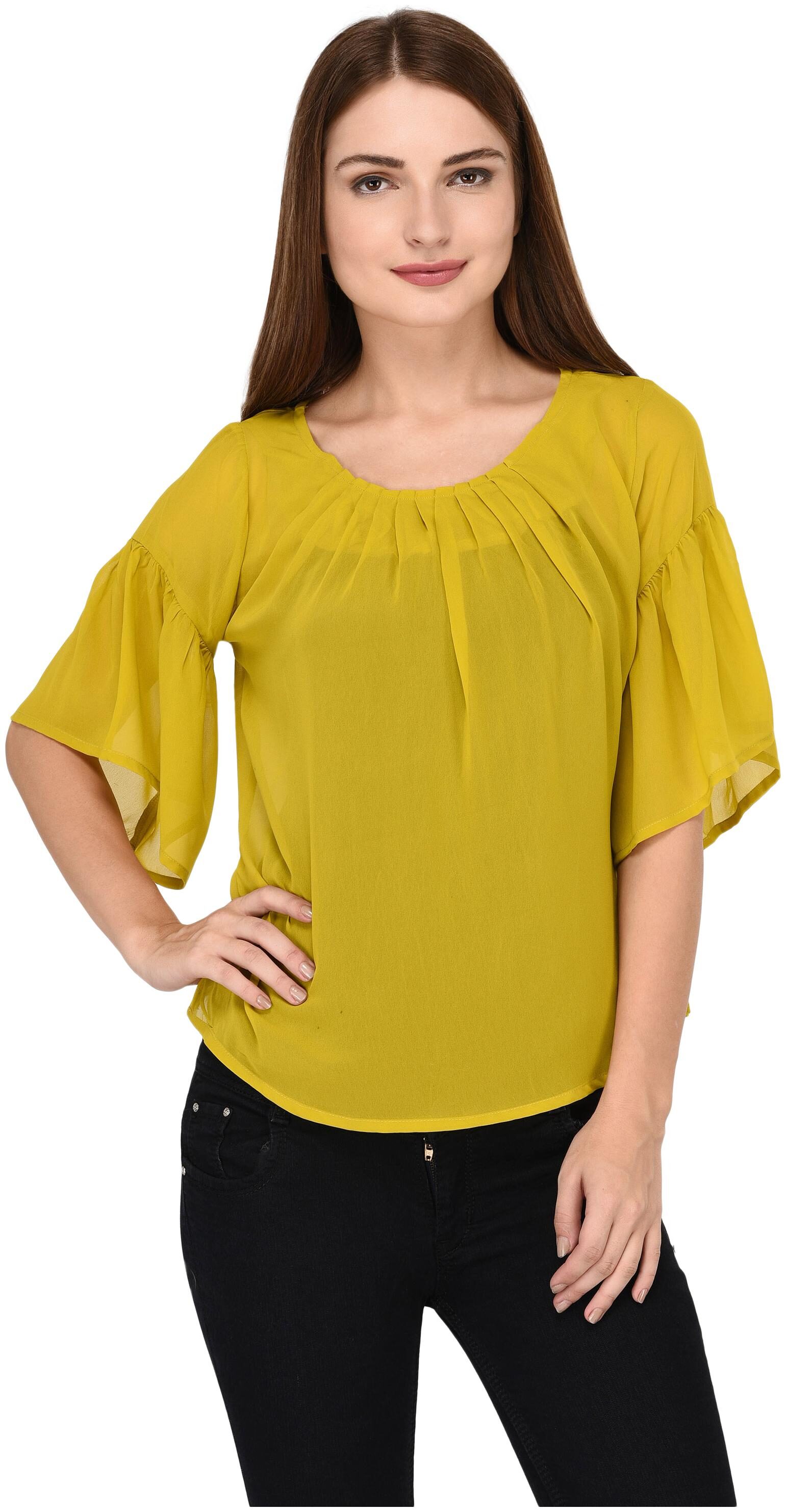 

Amadore Women Solid Regular top - Yellow