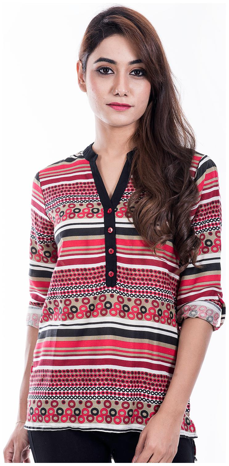 

Amadore Casual Multi Color Printed Rayon Top