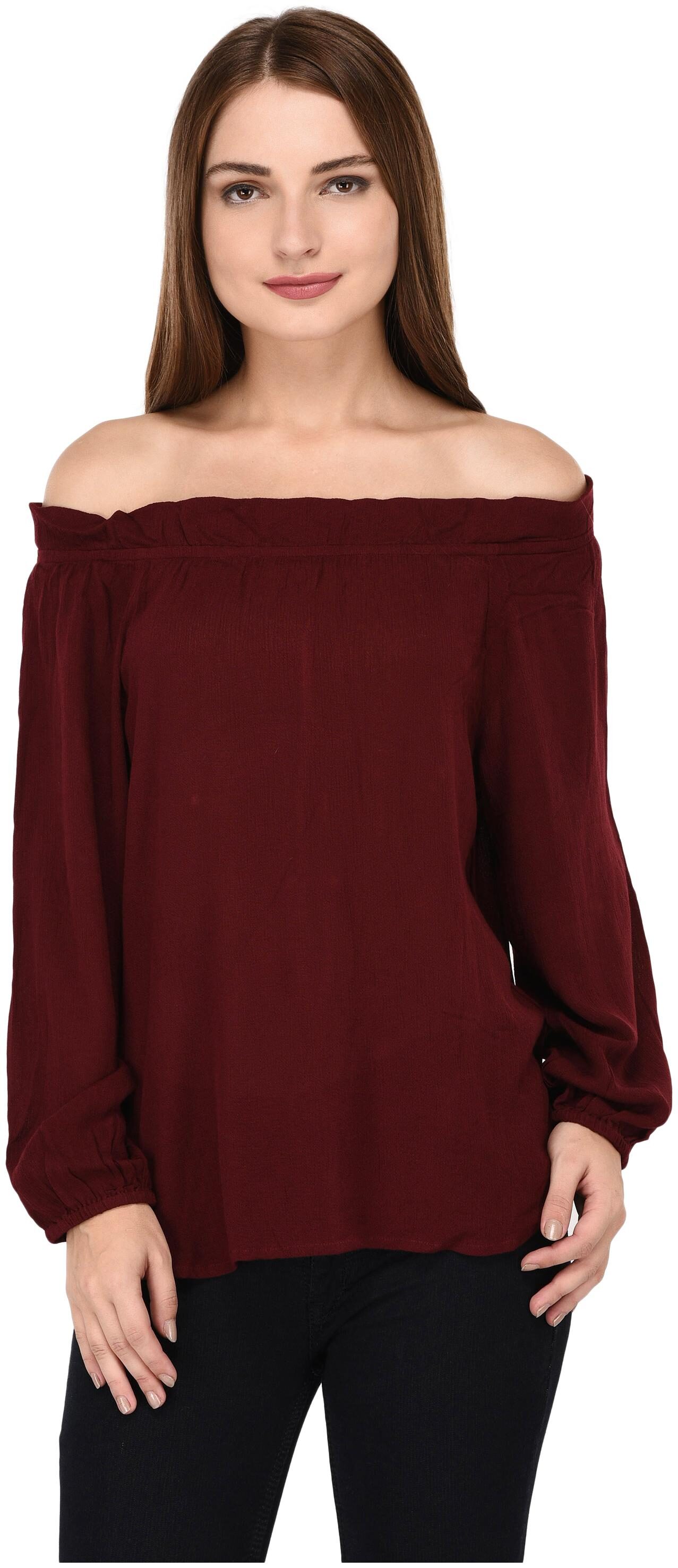 

Amadore Women Solid Regular top - Maroon