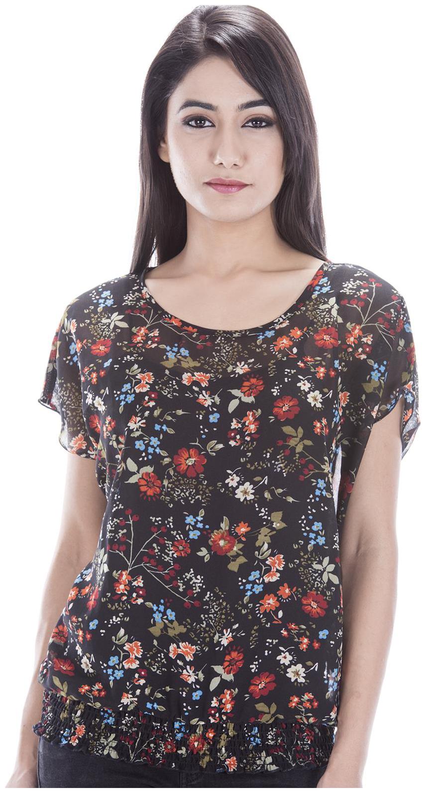 

Amadore Casual Short Sleeve Floral Print Women s Multicolor Top