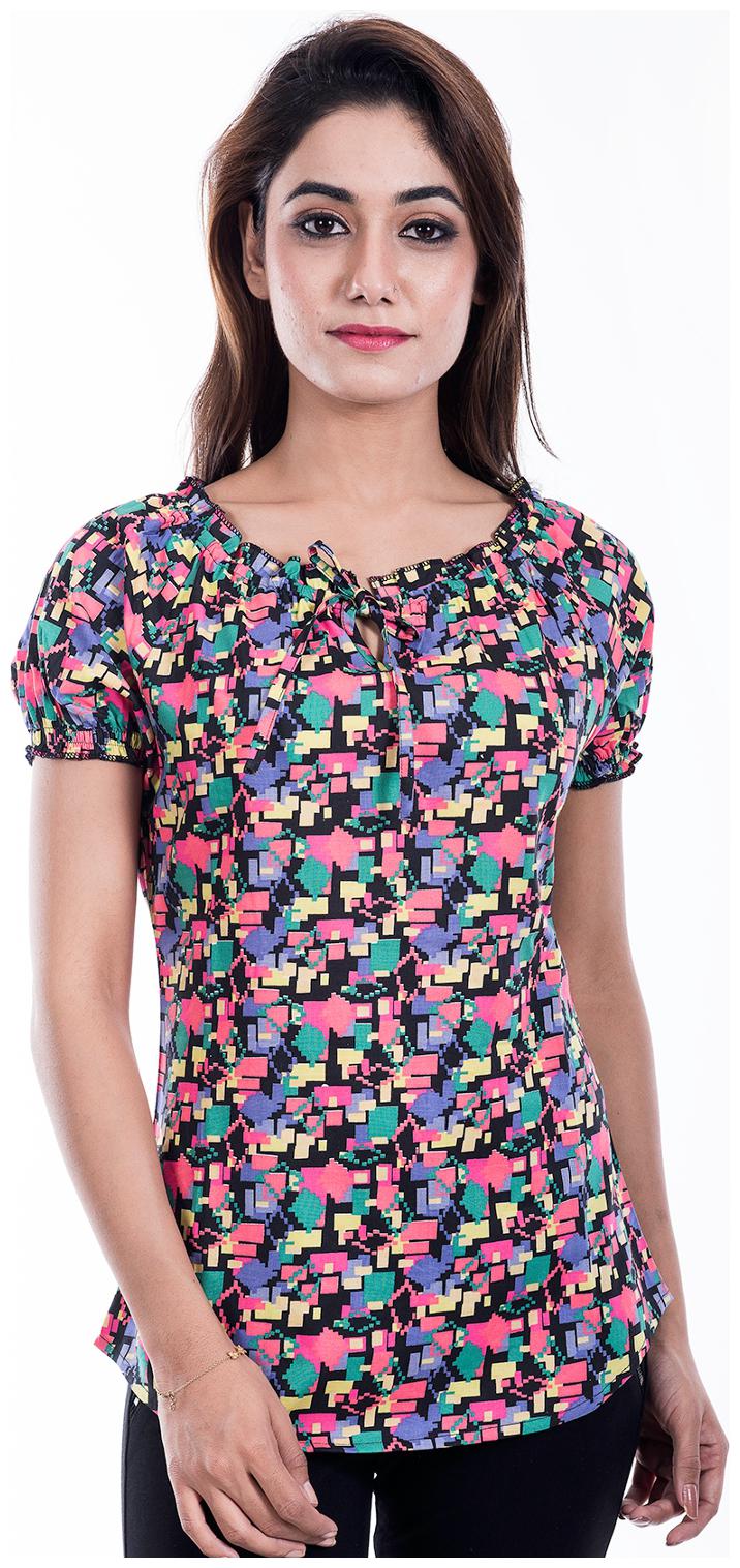 

Amadore Casualmulti Color Printed Rayon Top