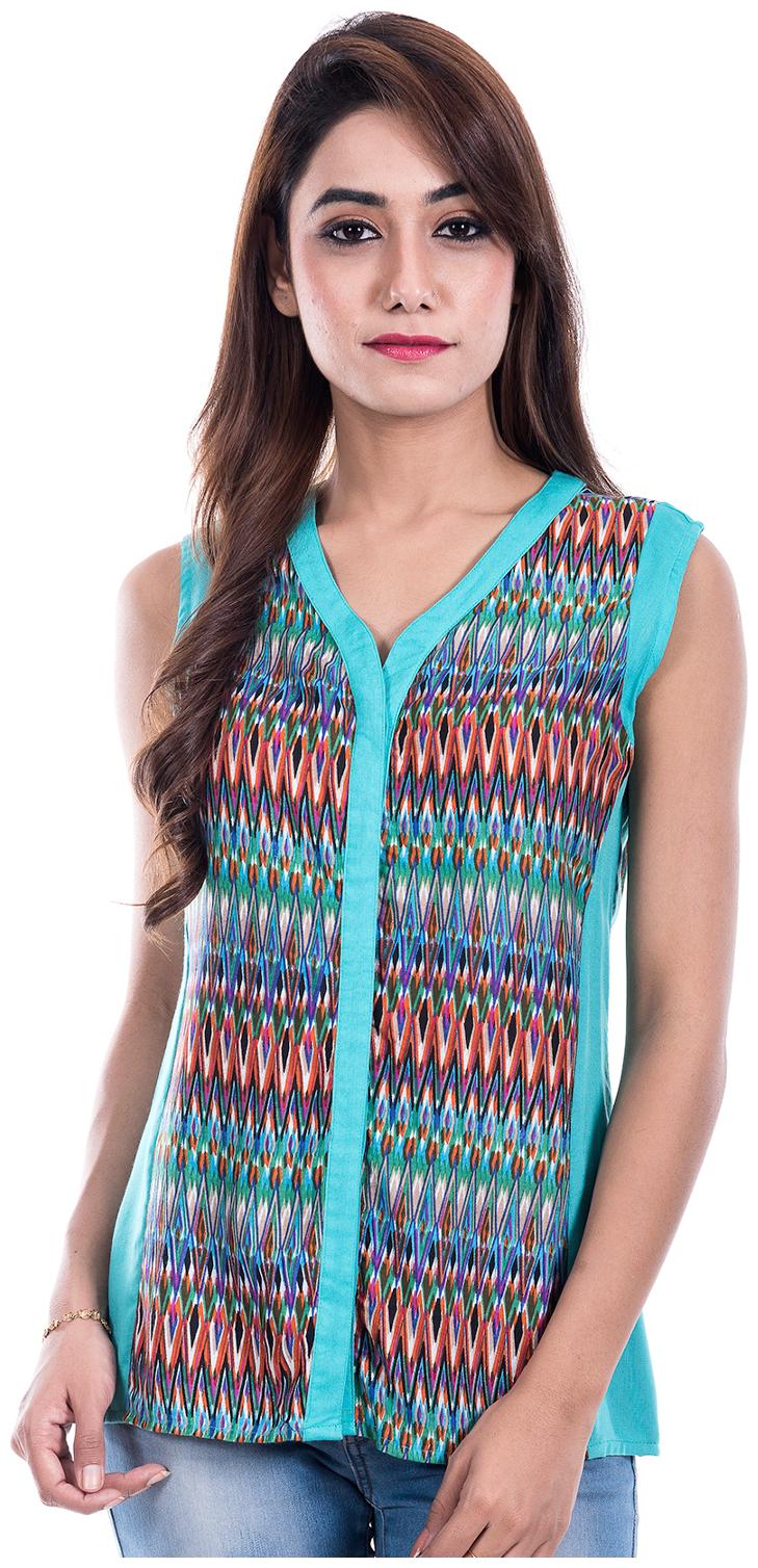 

Amadore Casual Multi Color Printed Rayon Top