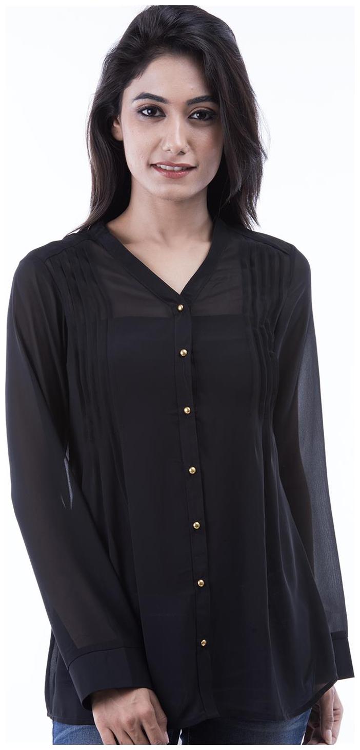 

Amadore Casual Full Sleeve Solid Women s Black Top
