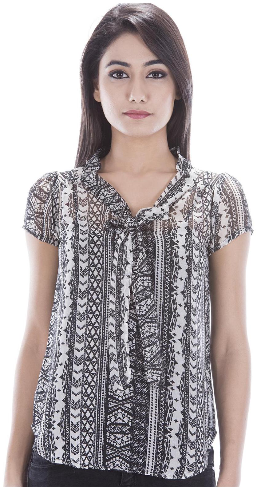 

Amadore Casual Short Sleeve Printed Women s Black Top