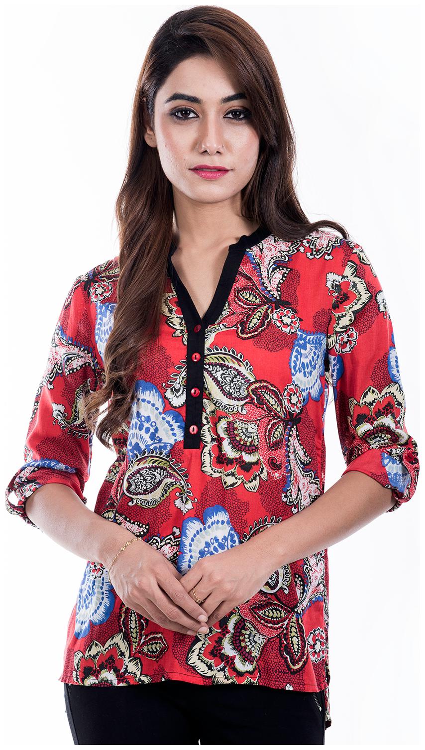 

Amadore Casual Multi Color Printed Rayon Top