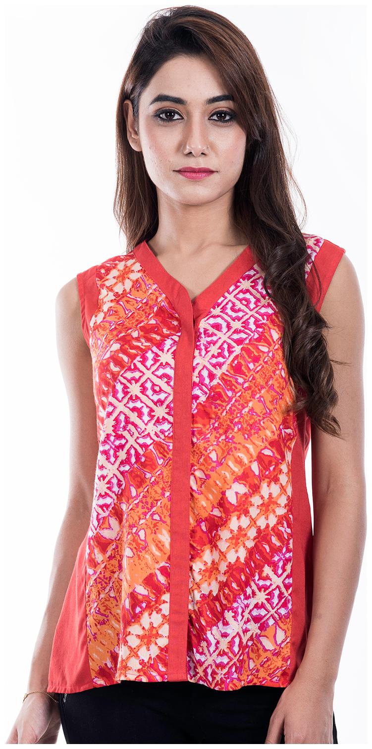

Amadore Casual Multi Color Printed Rayon Top