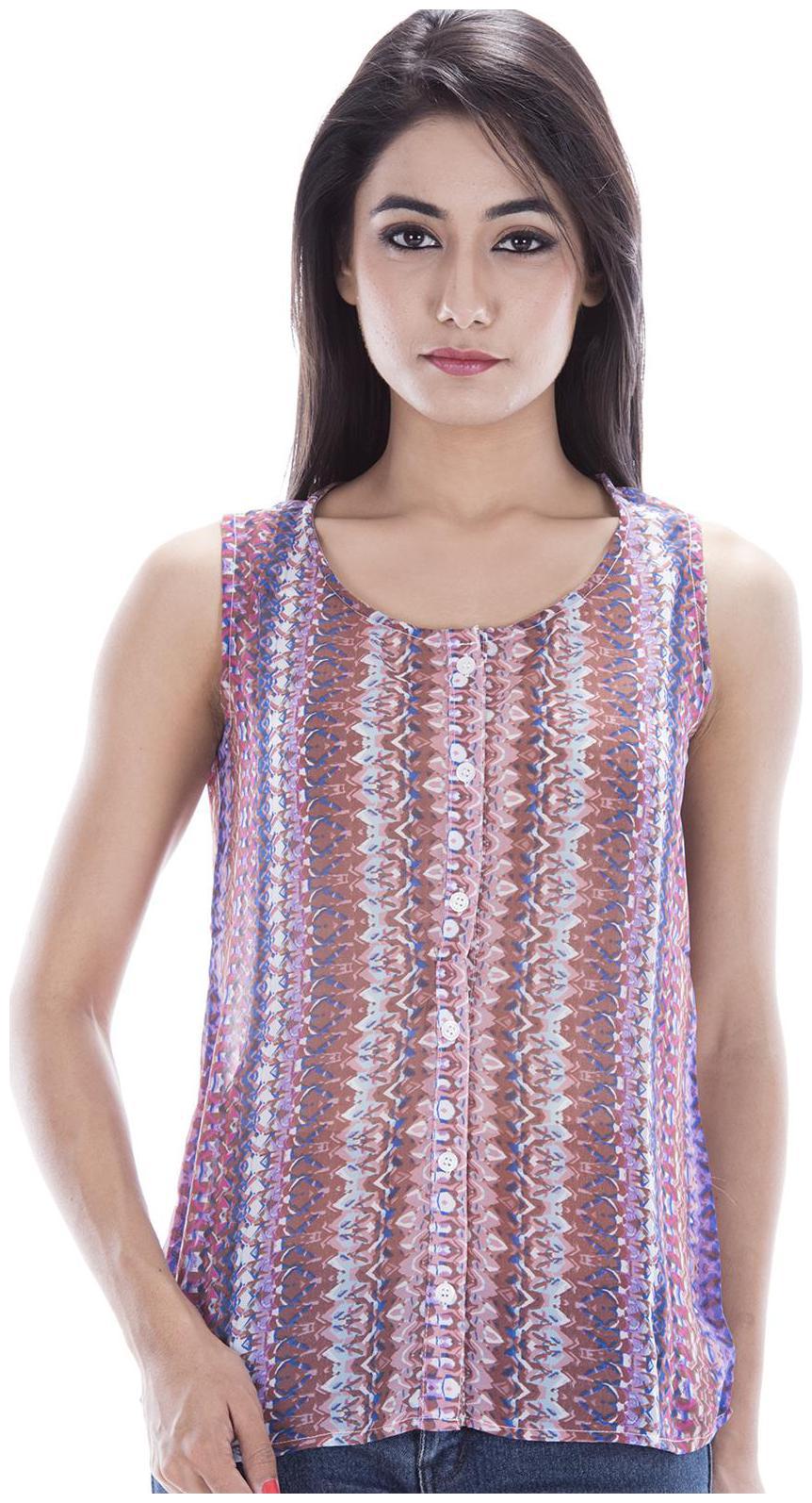 

Amadore Casual Sleeveless Geometric Print Women s Multicolor Top