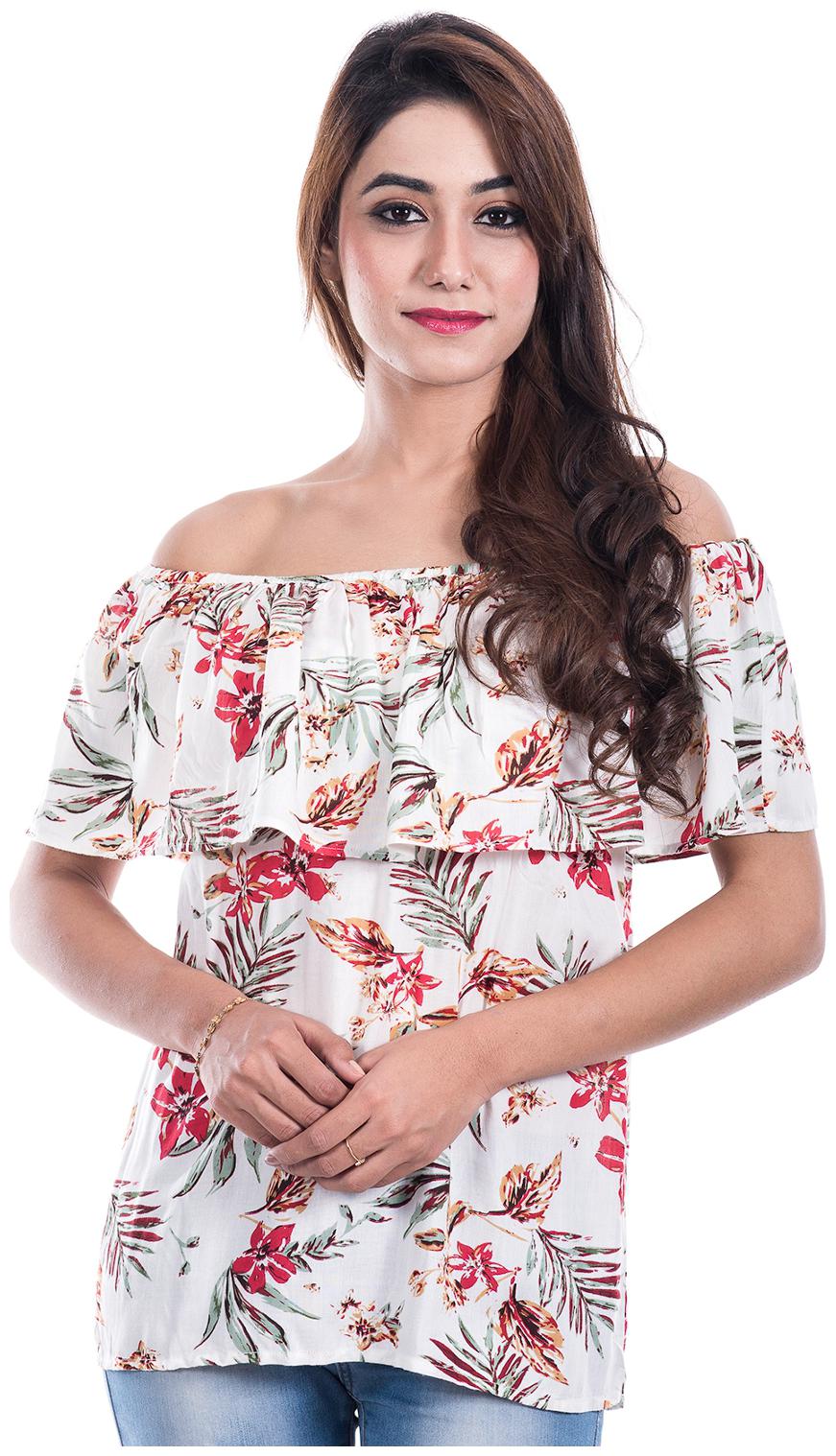

Amadore Causal Floral Print Rayon Top