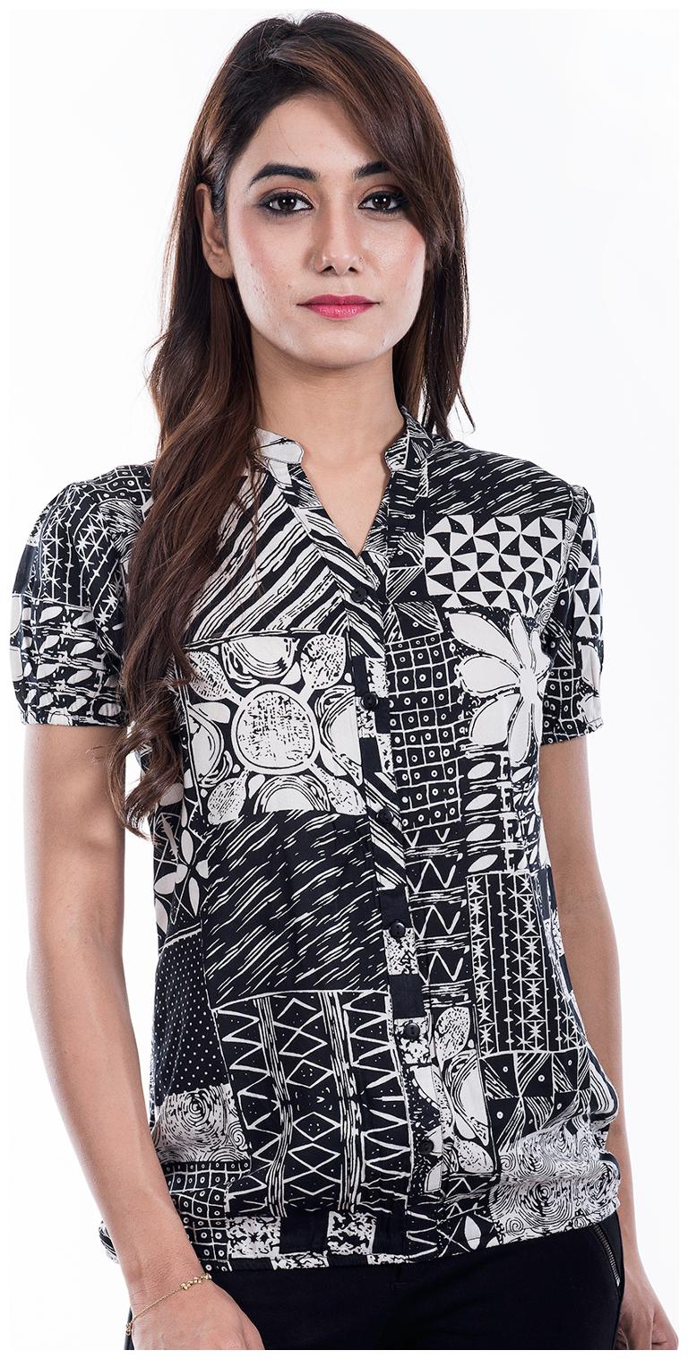 

Amadore Causal Black Color Rayon Top