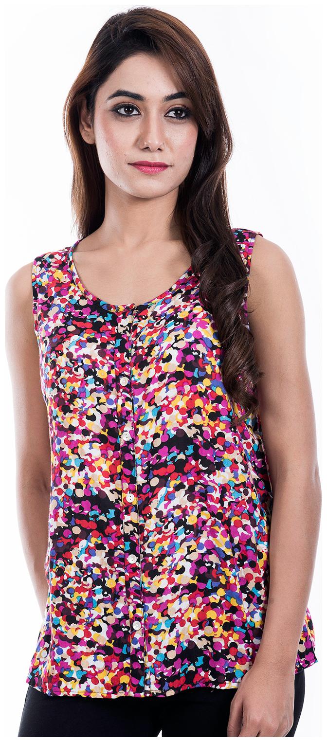 

Amadore Causal Multi Color Printed Rayon Top