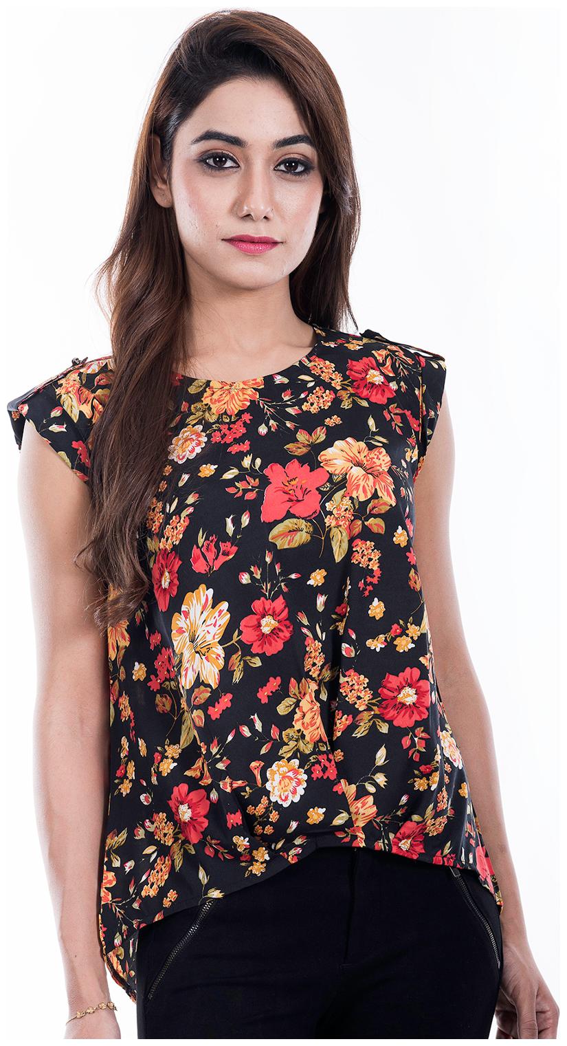 

Amadore Causal Multi Color Floral Print Top