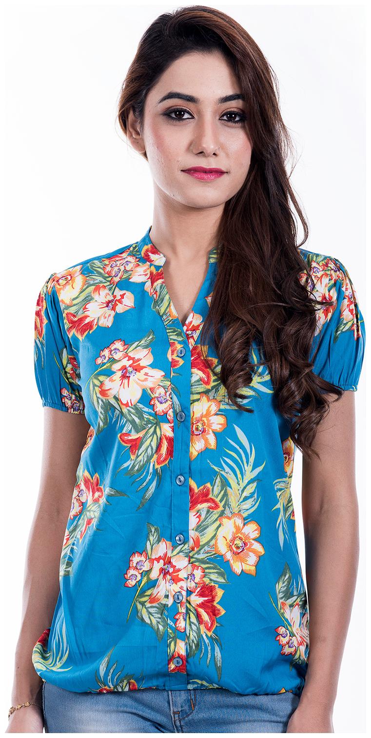 

Amadore Causal Multi Color Polycrepe Top