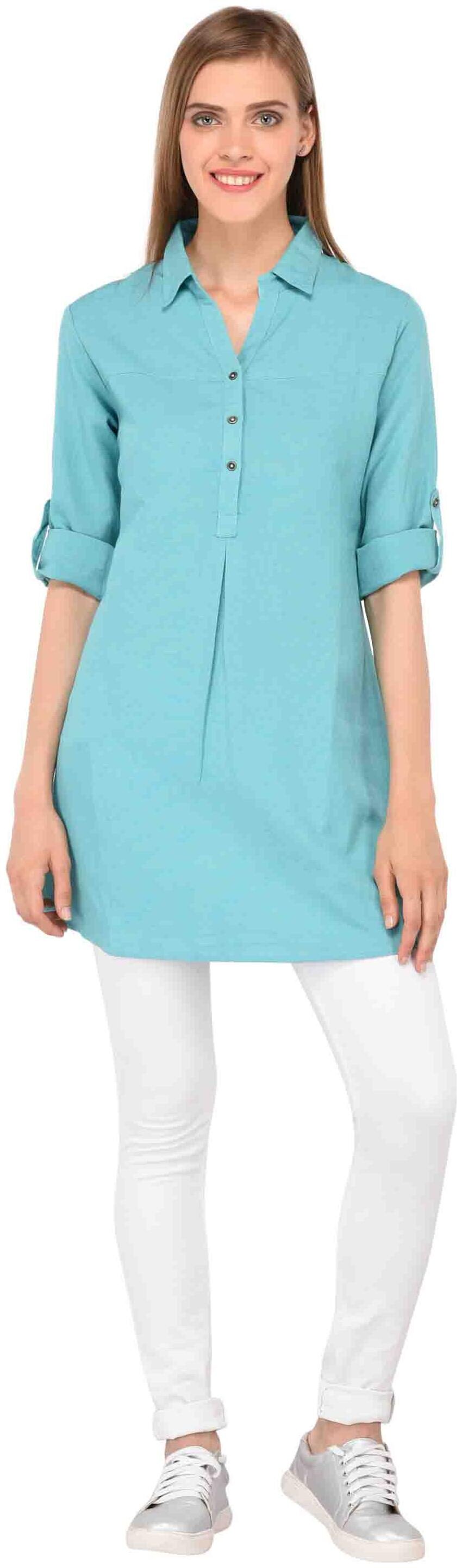 

Amadore Women Blue Floral Regular Fit Shirt