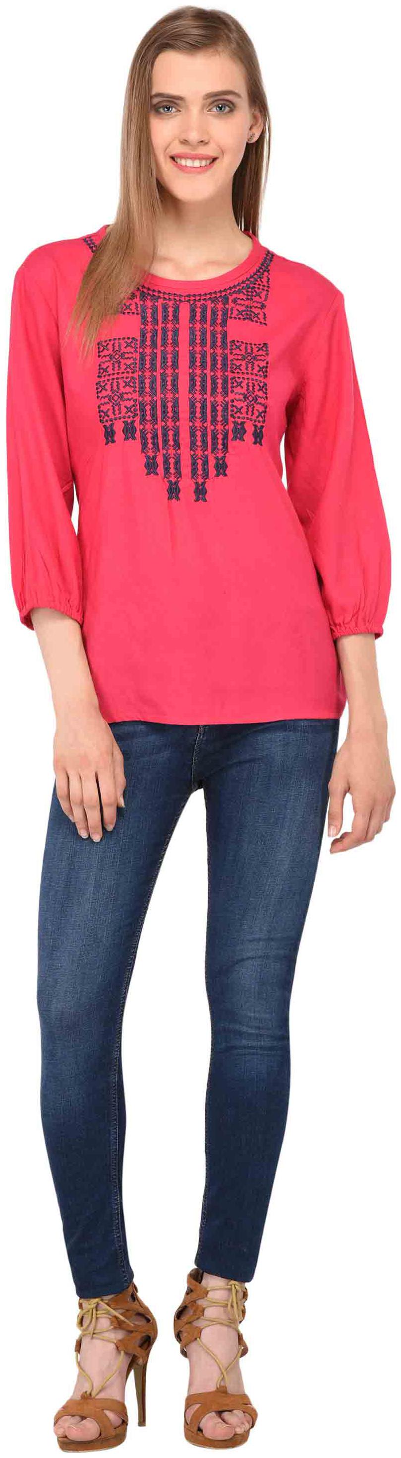 

Amadore Women Embroidered Regular top - Multi