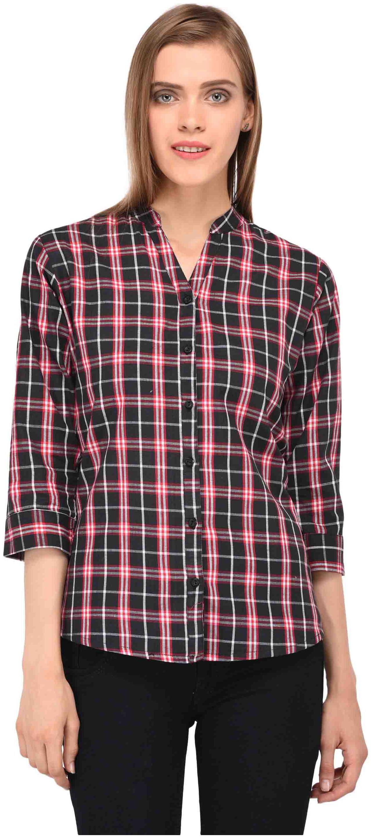 

Amadore Women Black Printed Slim Fit Shirt