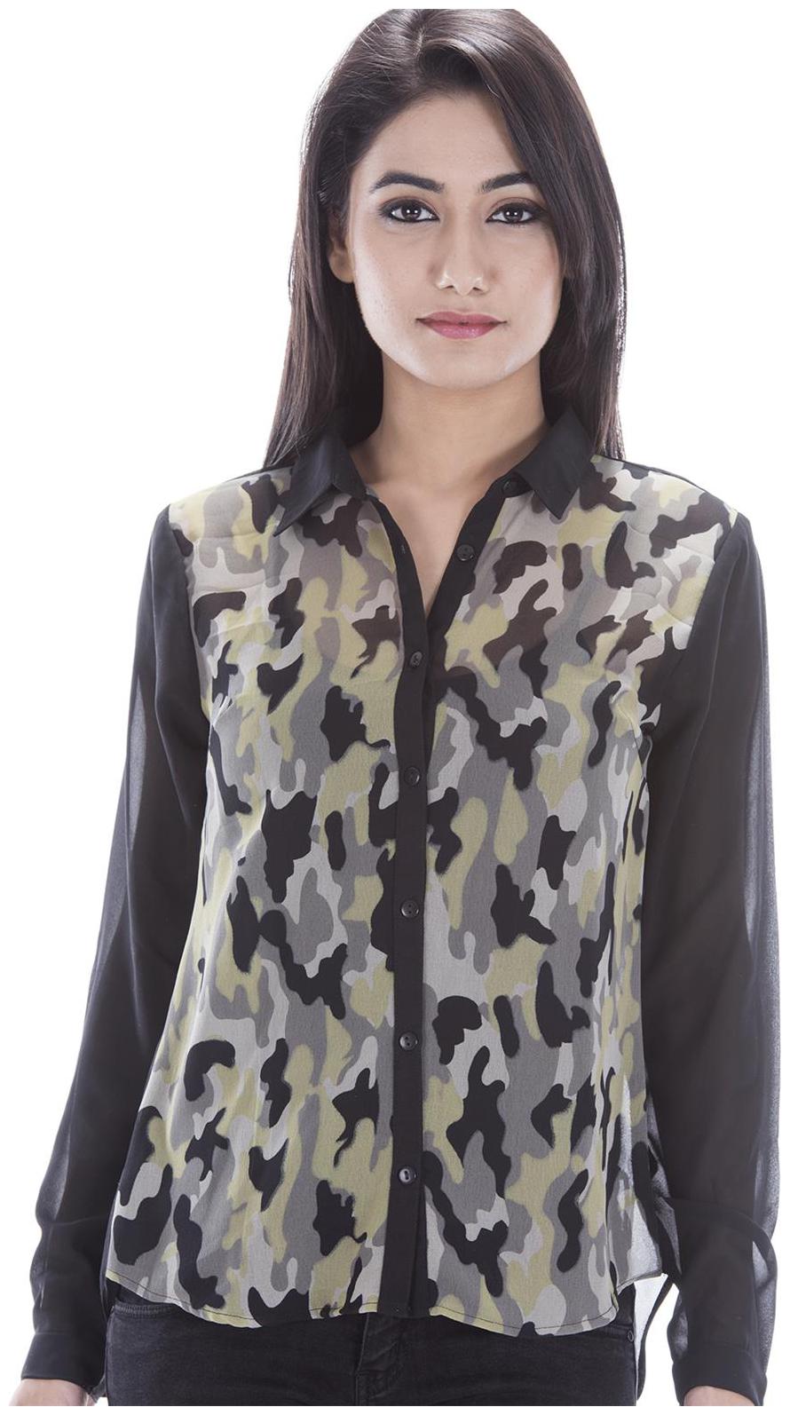 

Amadore Women Grey Printed Regular Fit Shirt