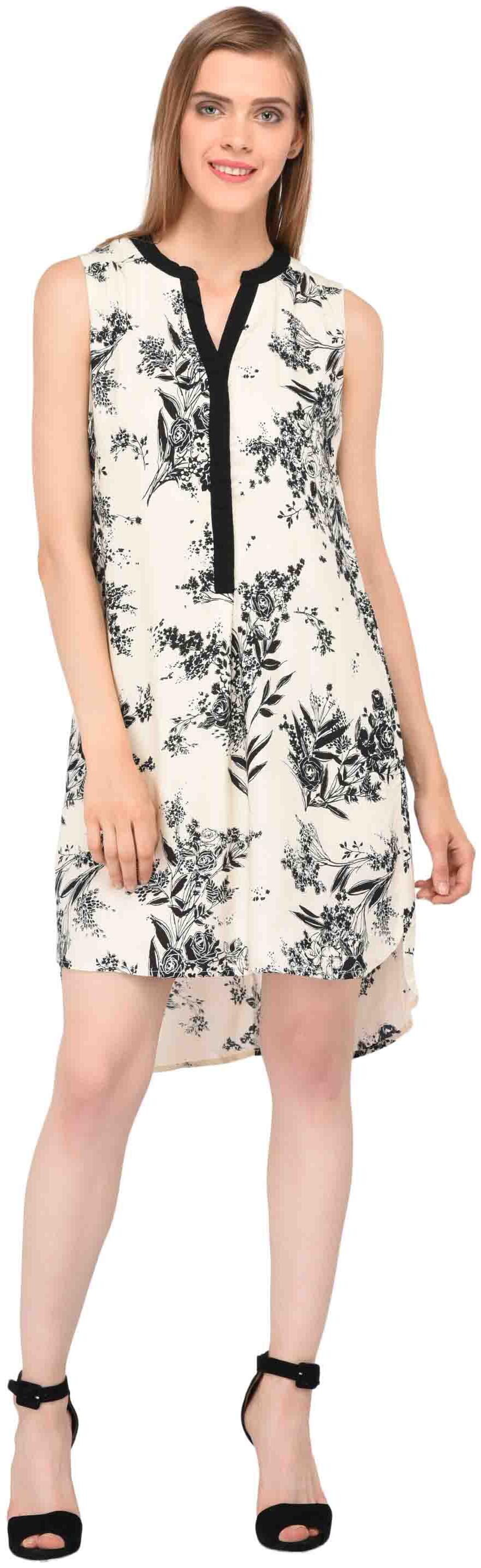 

Amadore Black Printed A-line dress