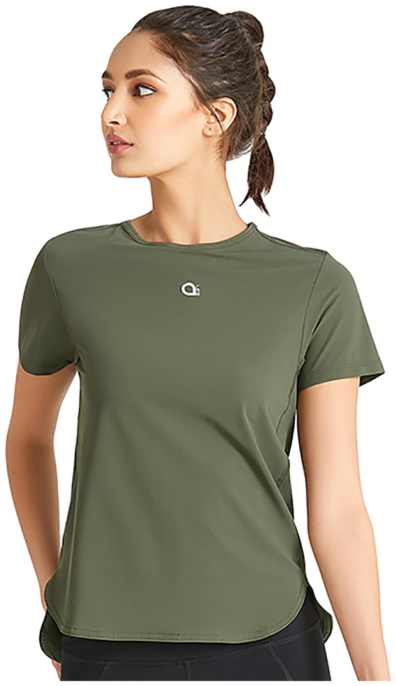 

amante Women Solid Sports T-Shirt - Green