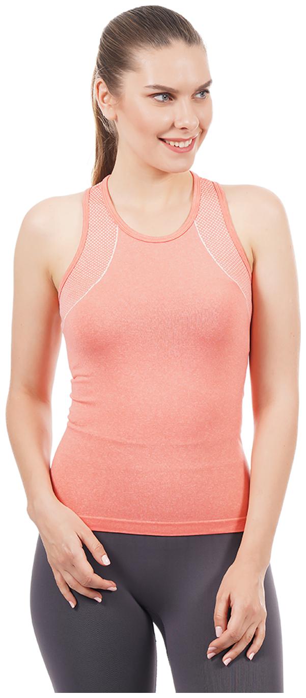 

amante Women Orange Slim fit Round neck Blended Tank top