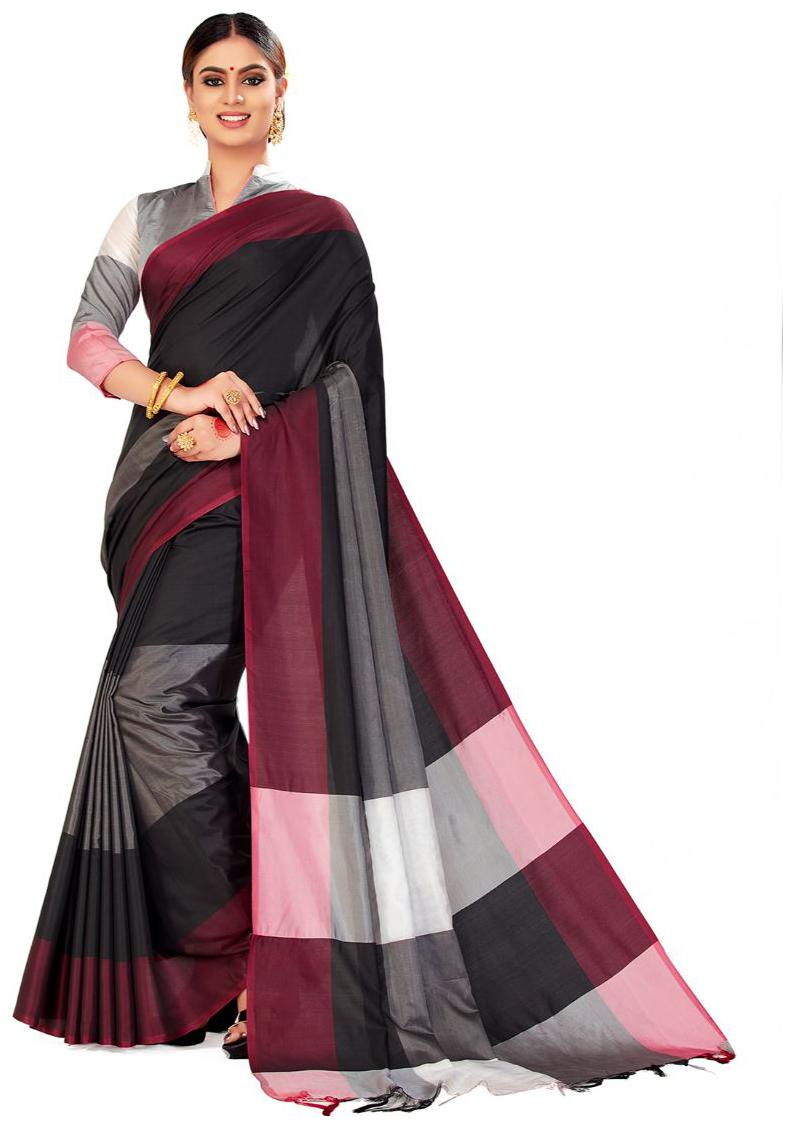 

AMEGH Silk Multi Checkered Regular Saree for Women