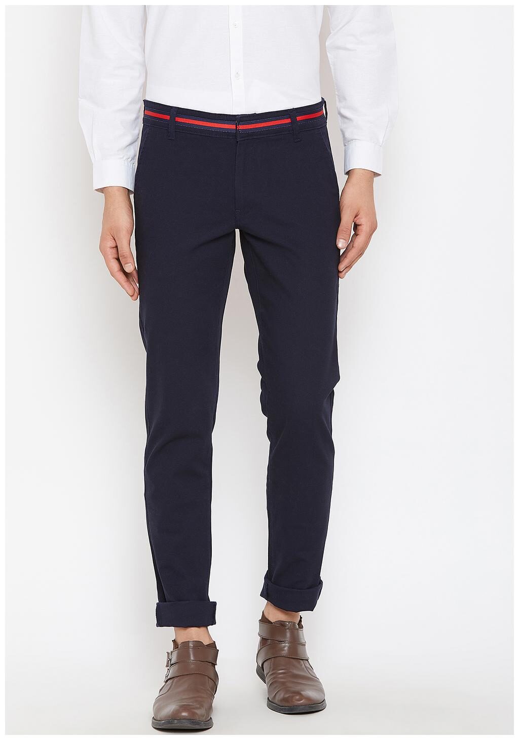 

American Archer Men Blue Textured Slim fit Chinos