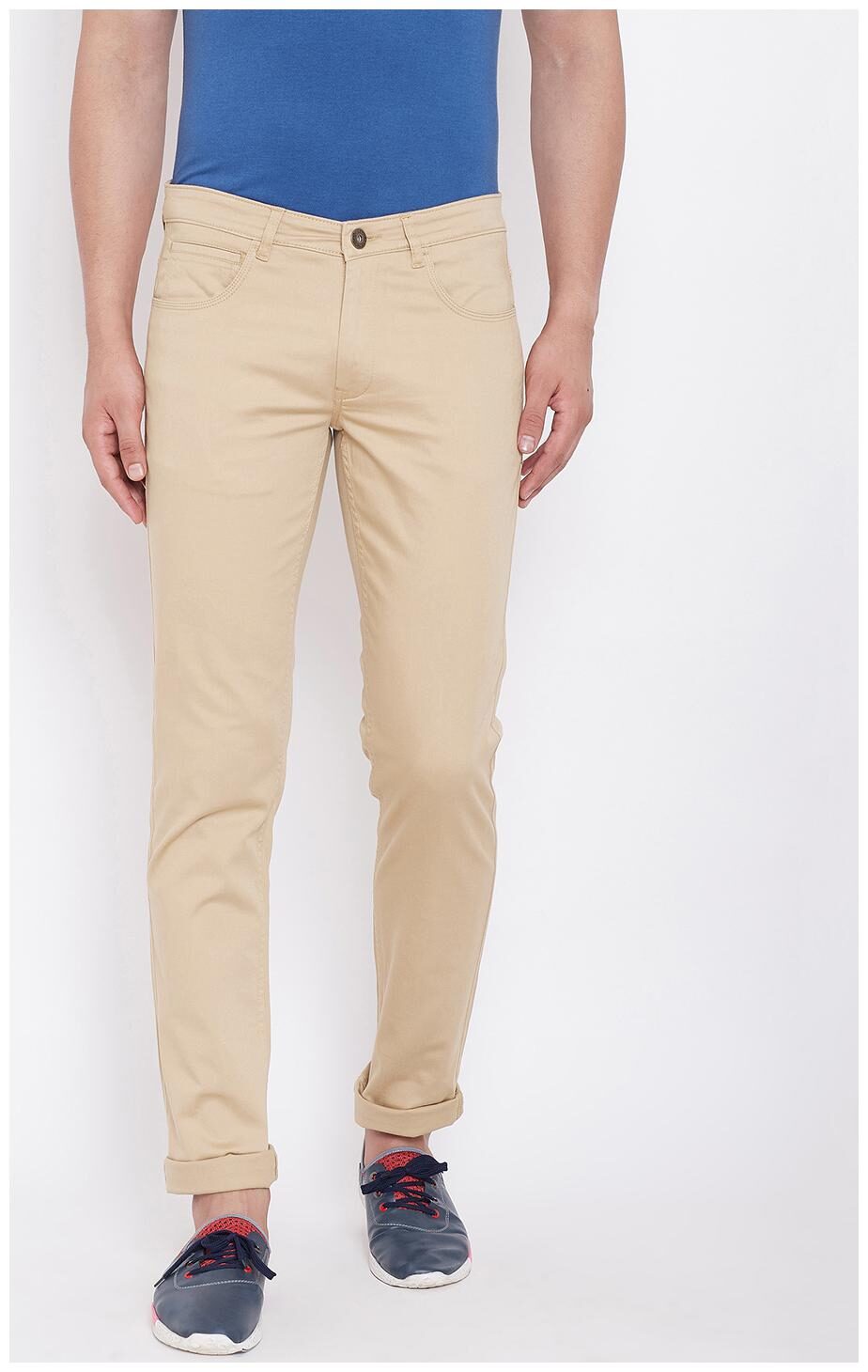 

American Archer Men Beige Solid Slim fit Chinos
