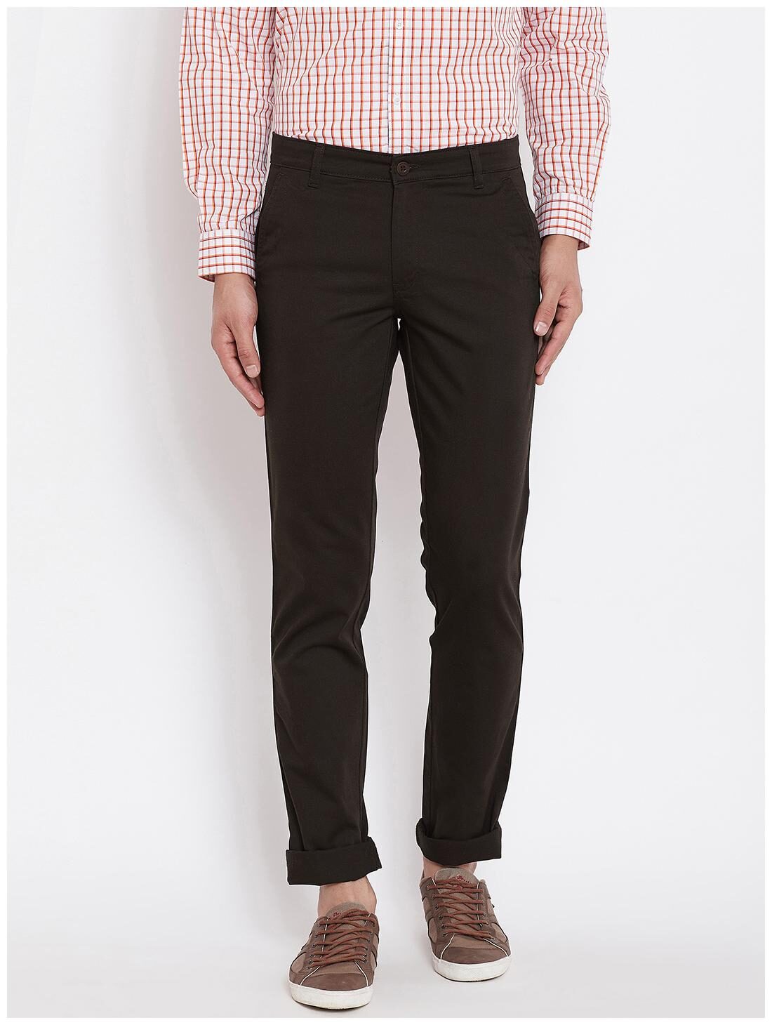

American Archer Men Brown Solid Slim fit Chinos