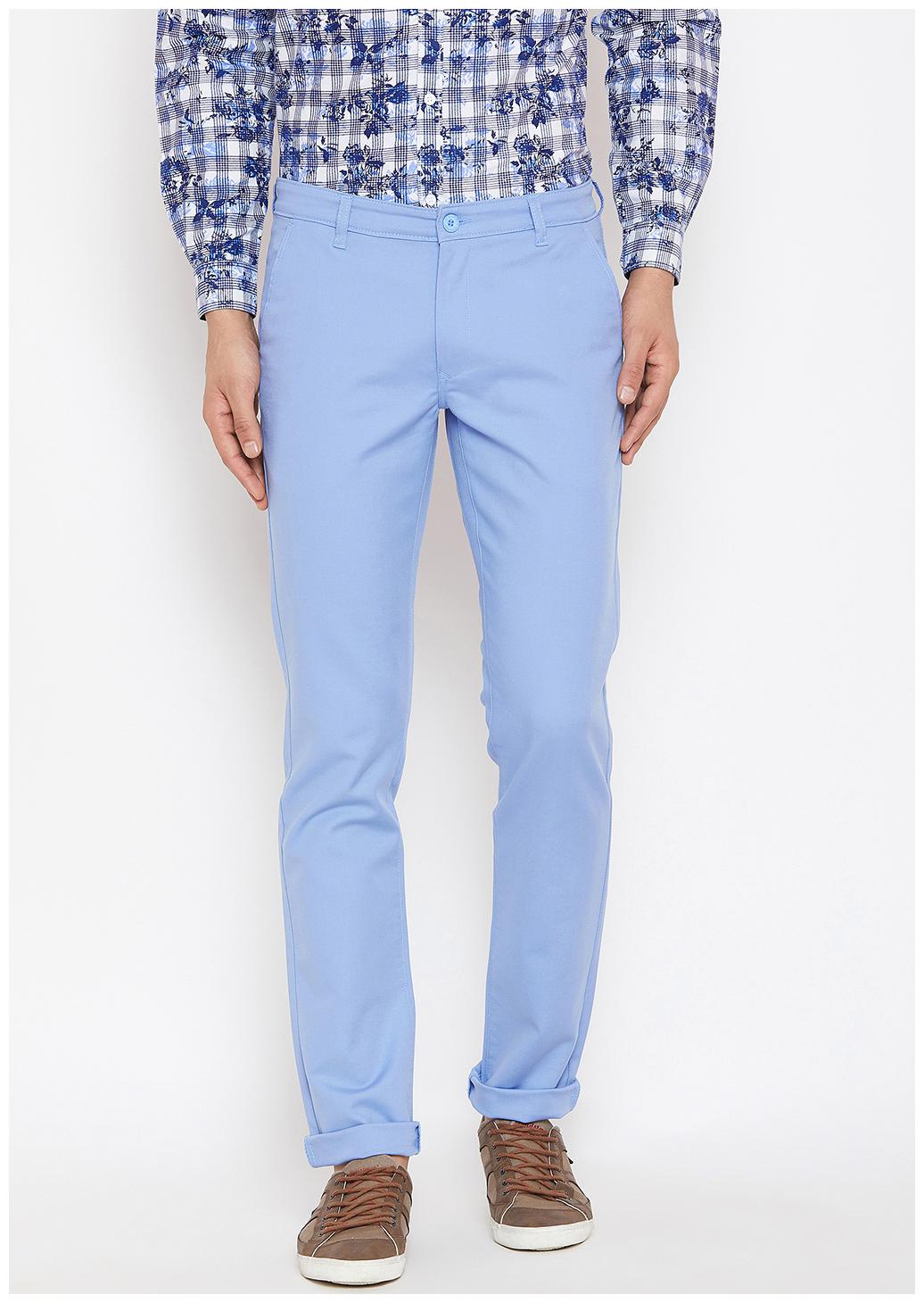 

American Archer Men Blue Solid Slim fit Chinos