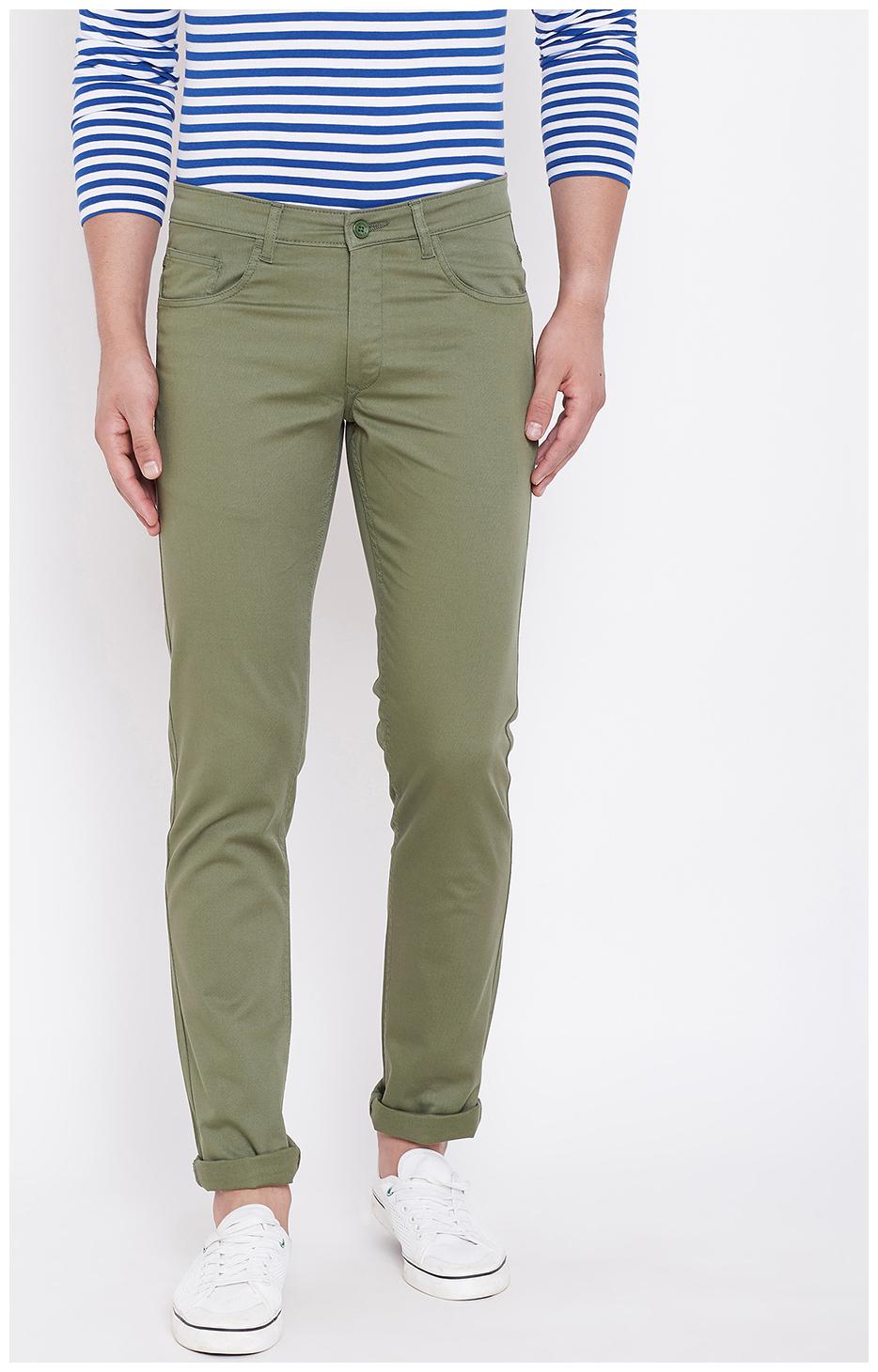 

American Archer Men Green Textured Slim fit Chinos