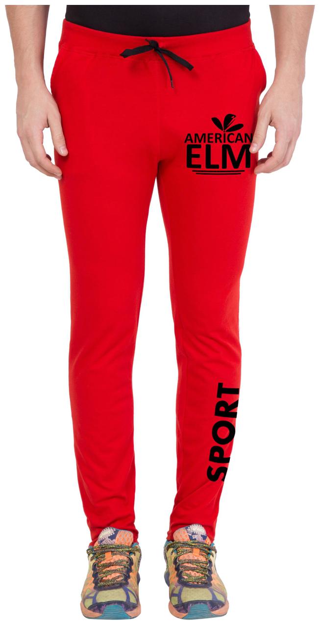 

American-Elm Men s Red Stylish Black Printed Jogger