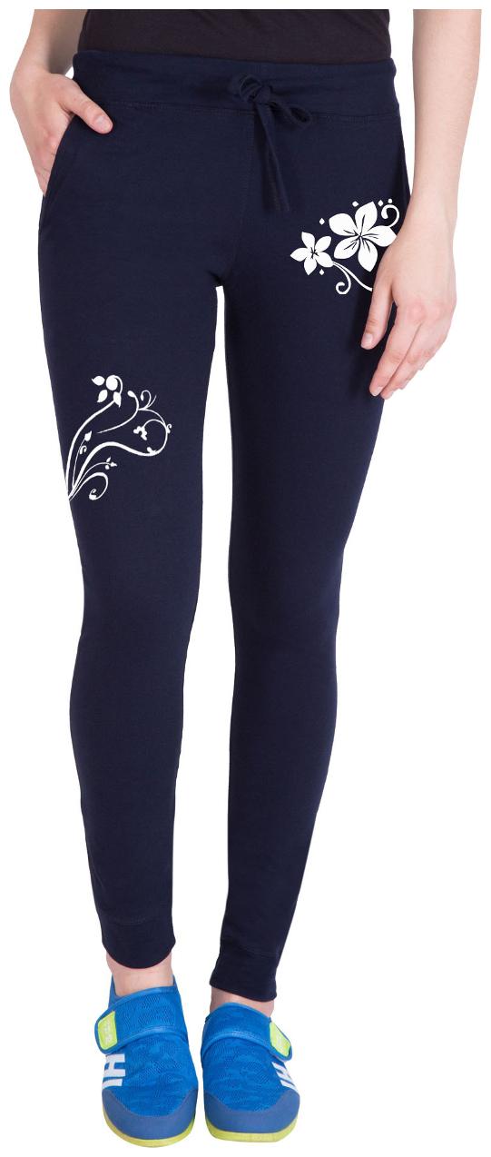 

American-Elm Women Regular fit Cotton Printed Track pants - Blue