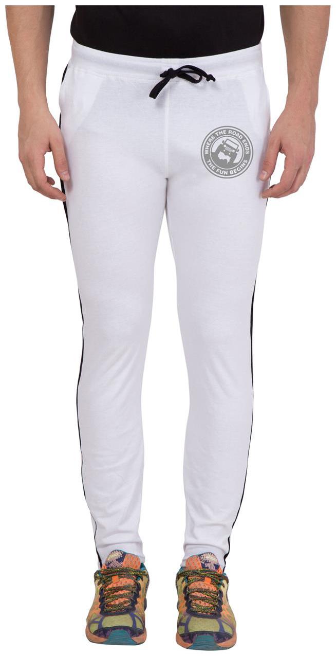 

American-Elm Men s White Round Zeep Printed Track Jogger