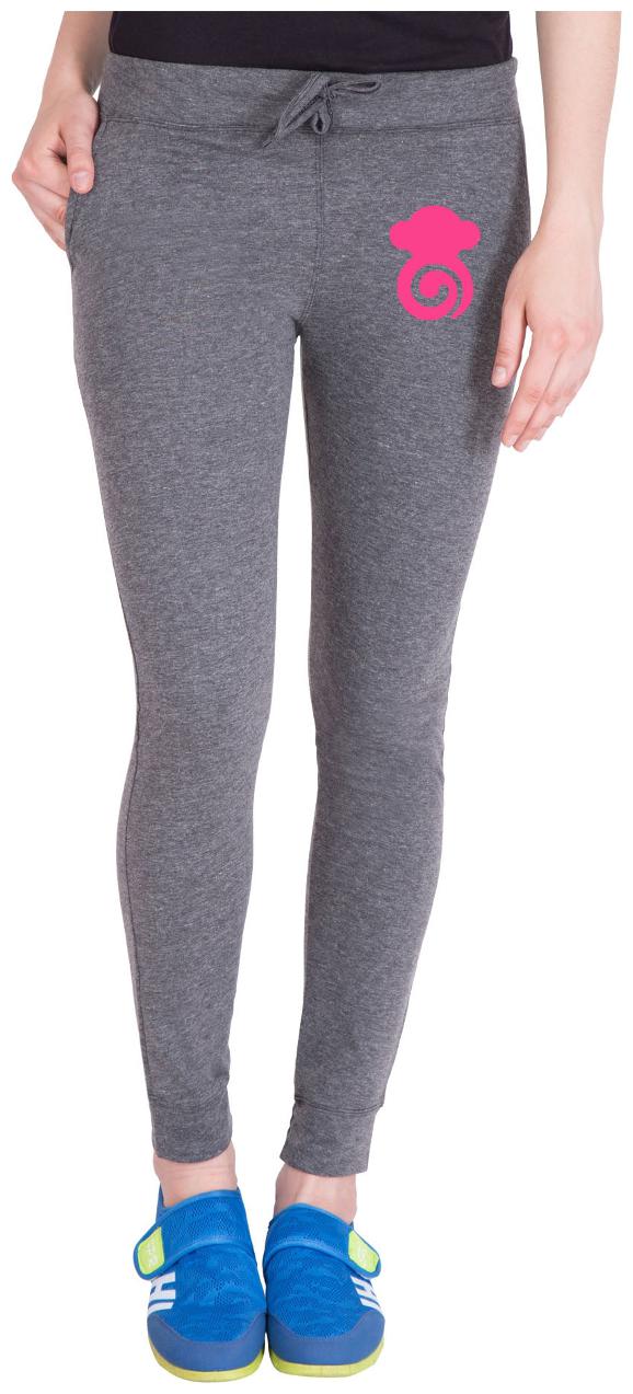 

American-Elm Women Slim fit Cotton Printed Track pants - Grey