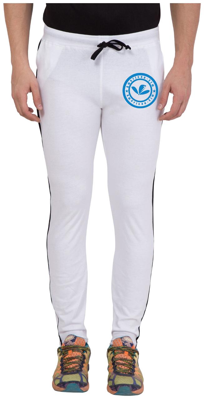 

American-Elm Men s White Printed Jogger