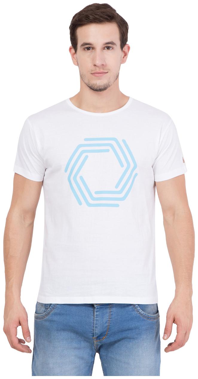 

American-Elm Men s Round Neck Printed T-Shirt - White