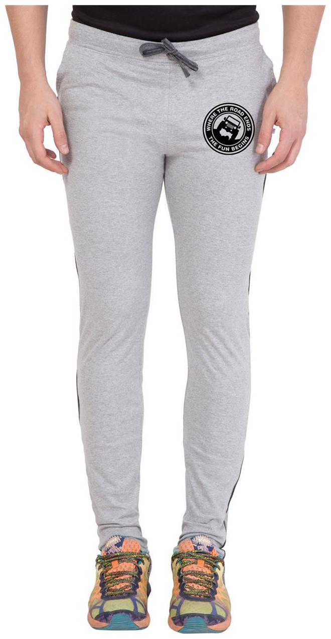 

American-Elm Men s Light Grey Slim Fit Zeep Printed Trackpant
