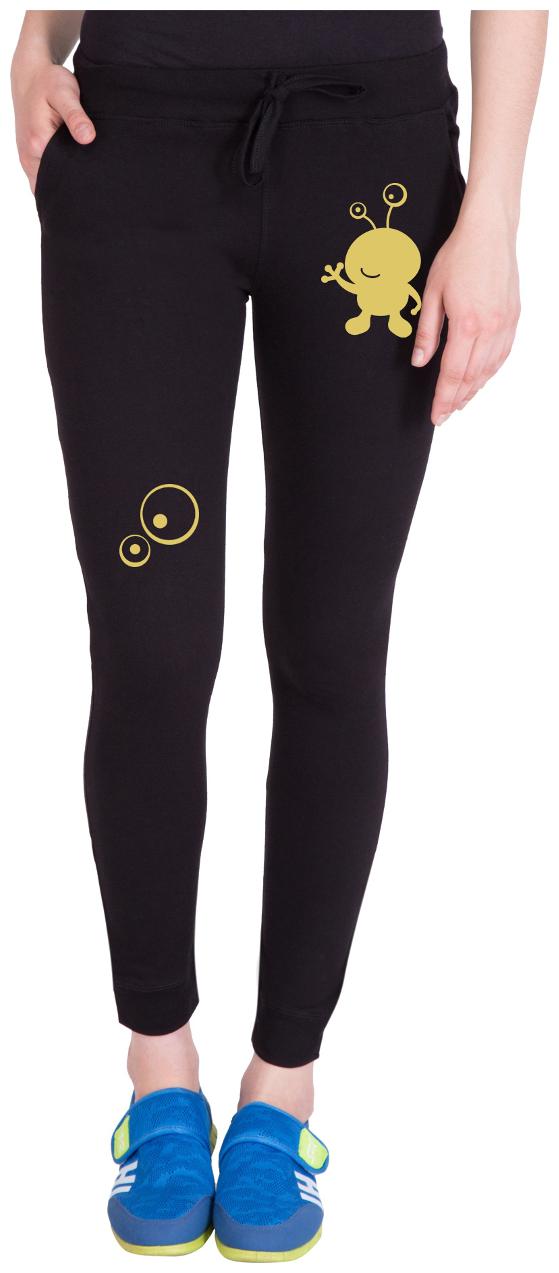 

American-Elm Women Regular fit Cotton Printed Track pants - Black
