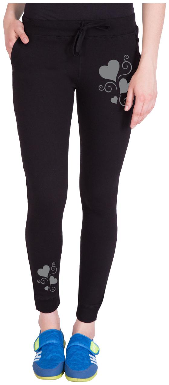 

American-Elm Women Regular fit Cotton Solid Track pants - Black
