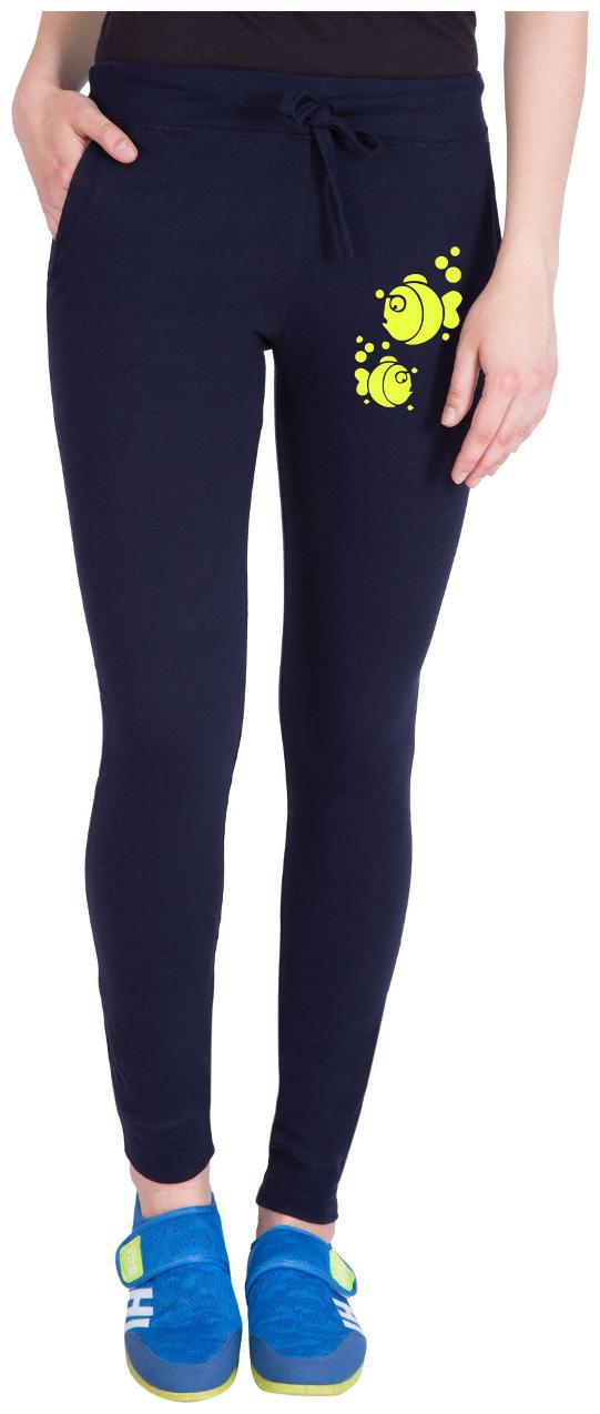 

American-Elm Women Slim fit Cotton Printed Track pants - Blue
