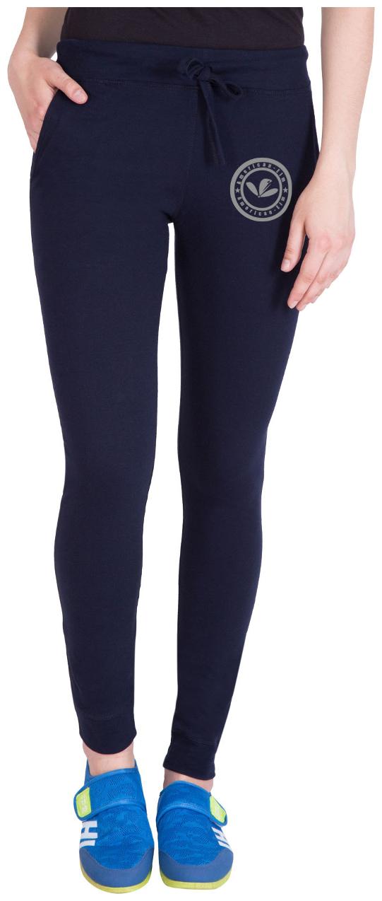 

American-Elm Women Slim fit Cotton Solid Track pants - Blue