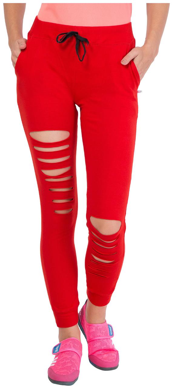 

American-Elm Women Regular fit Cotton Solid Track pants - Red