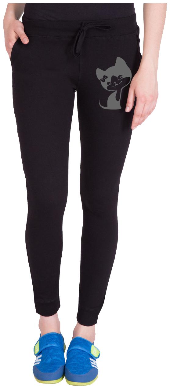 

American-Elm Women Regular fit Cotton Printed Track pants - Black