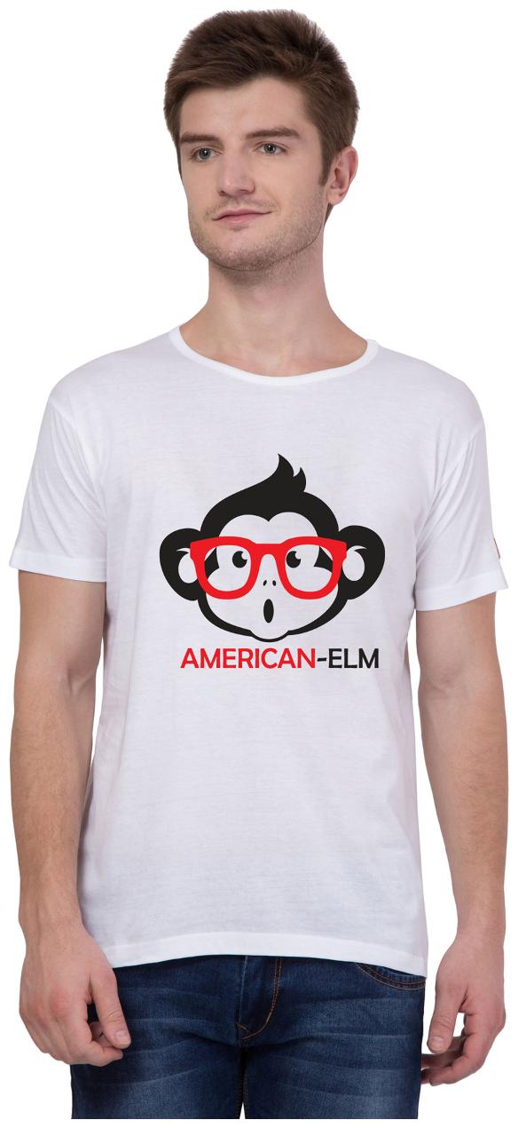 

American-Elm Men s Slim Fit Printed T-Shirt - White