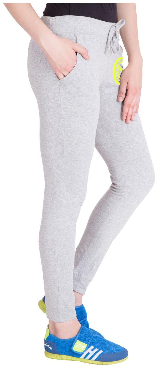 

American-Elm Women Slim fit Cotton Printed Track pants - Grey