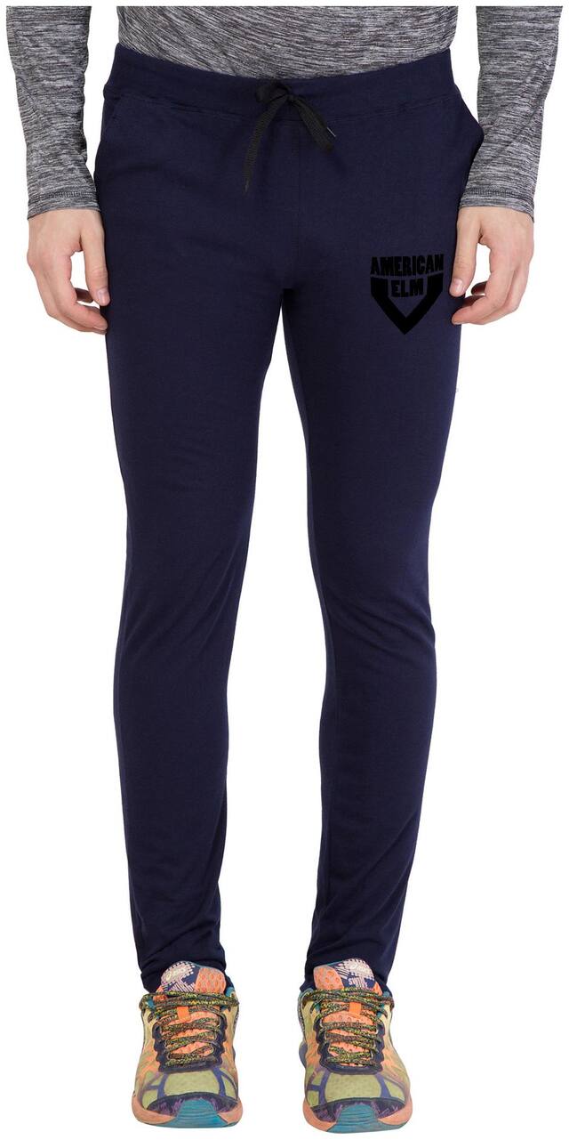 American-Elm Men Blue Solid Slim fit Track pants