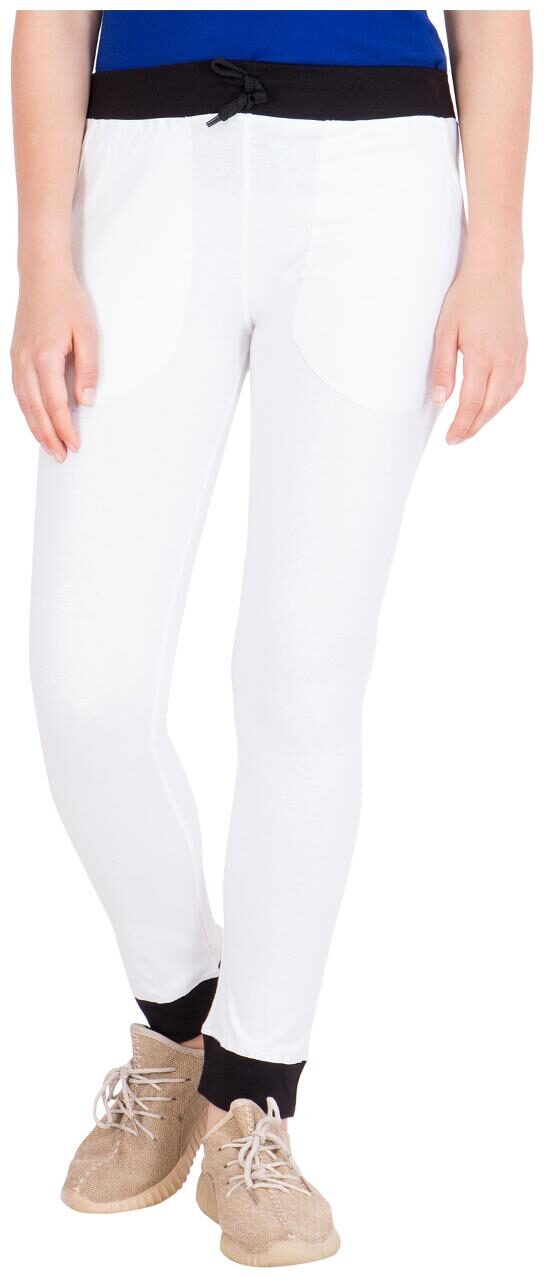 

American-Elm Women s Cotton Track Pant-White Black