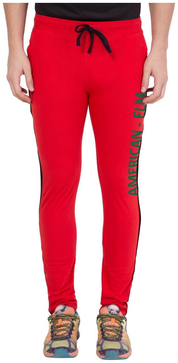 

American-Elm Red Printed Track Jogger for Men