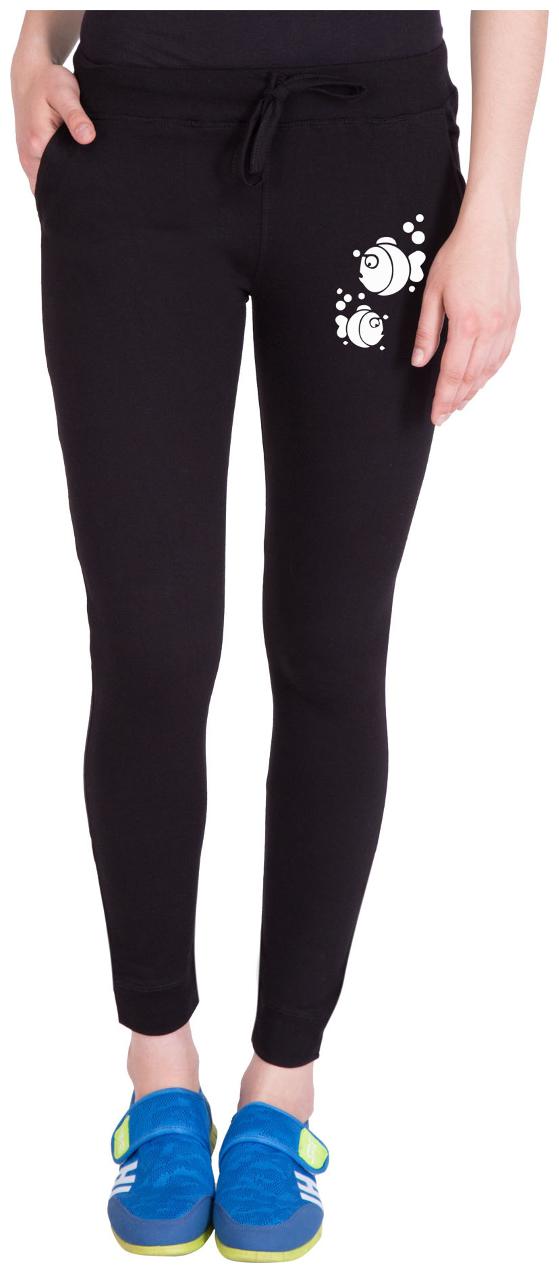 

American-Elm Women Slim fit Cotton Solid Track pants - Black