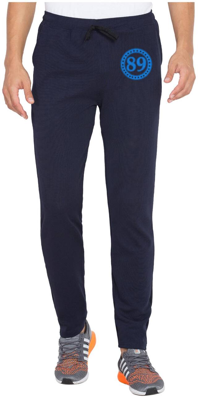 American-Elm Men Stylish Printed Dark Blue Dri Fit Track Pant for Gym Wear